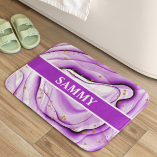 Personalized Purple Amethyst Abstract Bath Mat
