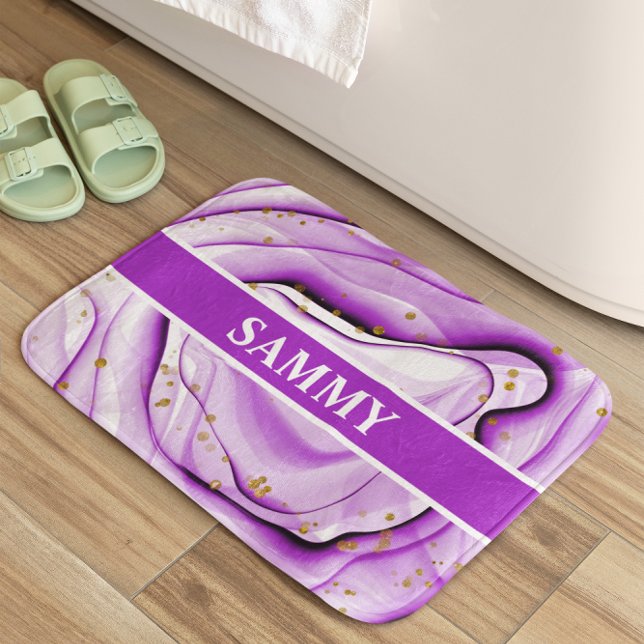 Personalized Purple Amethyst Abstract Bath Mat (Creator Uploaded)