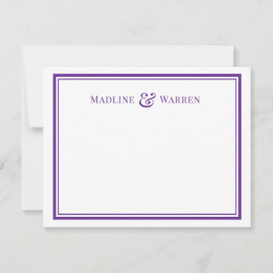 Personalized Purple Ampersand Flat Note Card