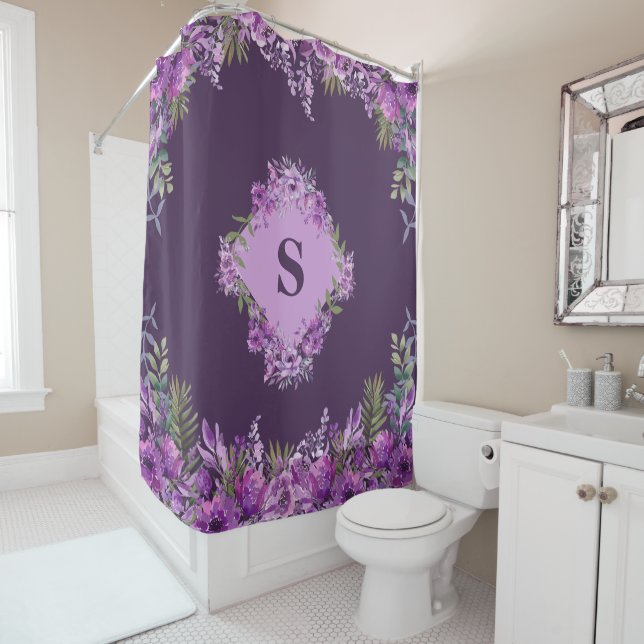 Personalized Purple and Aubergine Floral  (In Situ)