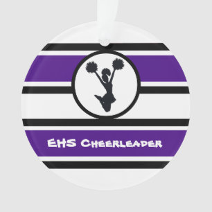 Personalized Purple and Black Cheerleader Ornament