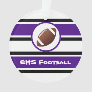 Personalized Purple and Black Football Ornament