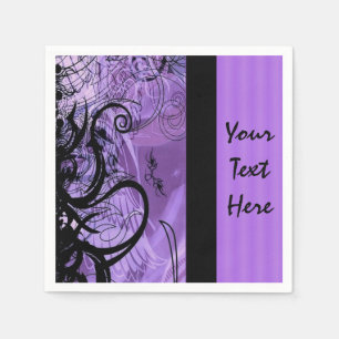 Personalized Purple and Black Goth Pattern Napkins