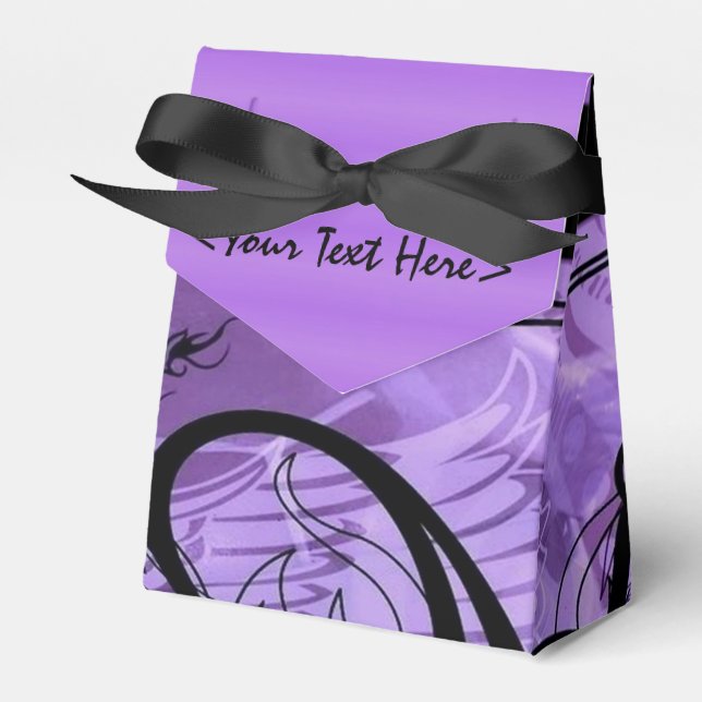 Personalized Purple and Black Pattern Favour Box (Front Side)