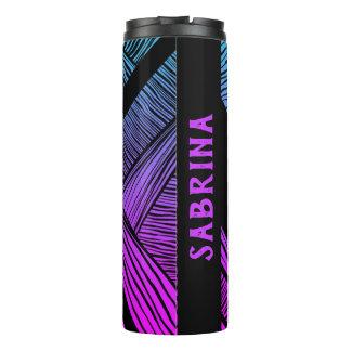 Personalized Purple and Blue Wave Thermal Tumbler