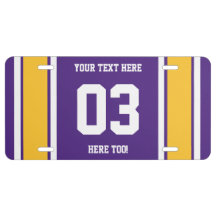 Personalized Purple and Gold Sports Stripes