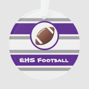 Personalized Purple and Sliver Football Ornament