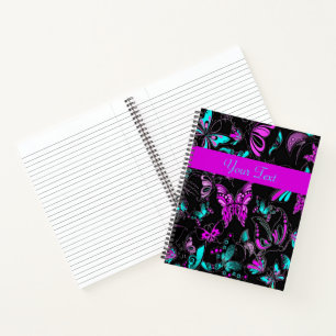 Personalized Purple and teal butterflies Notebook