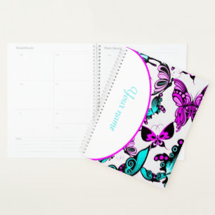 Personalized Purple and teal butterflies Planner