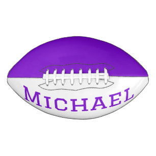 Personalized Purple and White  Football