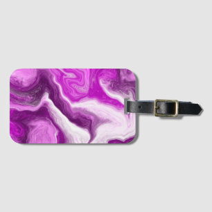Personalized Purple and White Marble Swirls    Luggage Tag