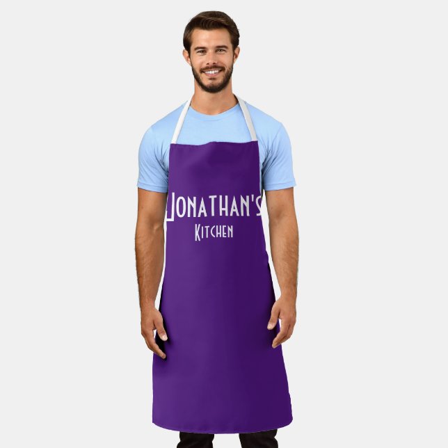 Personalized Purple Apron (Worn)