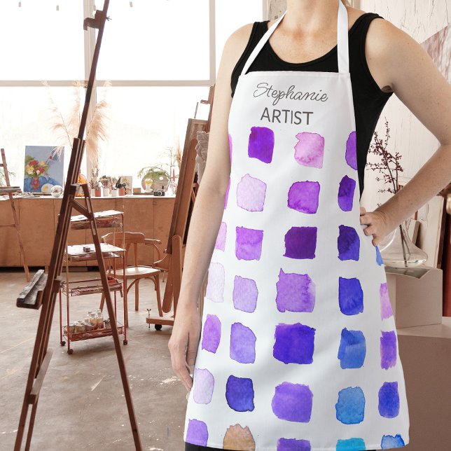Personalized Purple Artist Apron (Creator Uploaded)