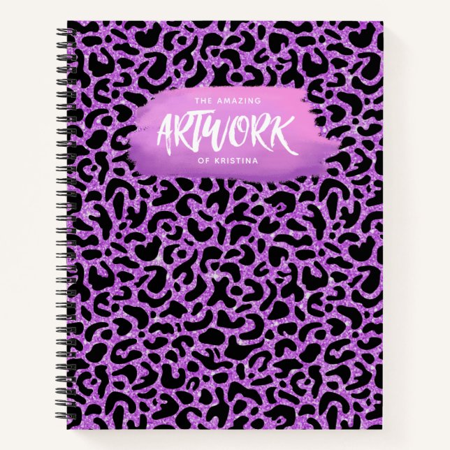 Personalized Purple Artist Sketchbook Notebook (Front)