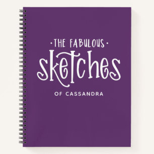 Personalized Purple Artist Sketchbook Notebook