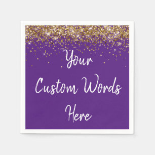 Personalized Purple Birthday Party Anniversary Uni Napkin