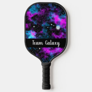 Personalized Purple Blue Galaxy Cosmic Space Pickleball Paddle