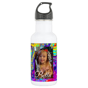 Personalized Purple, Blue, Yellow Photo  532 Ml Water Bottle
