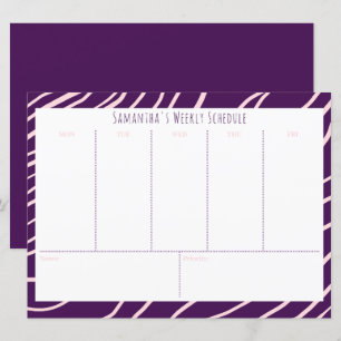 Personalized Purple Budget Weekly Schedule