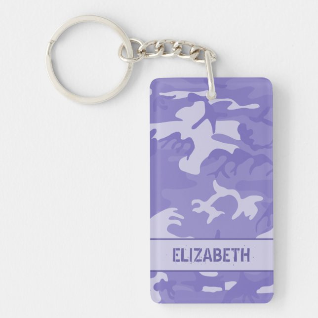 Personalized Purple Camo Keychain (Front)