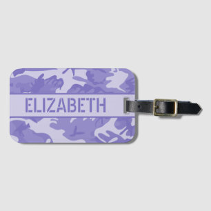 Personalized Purple Camo Luggage Tag