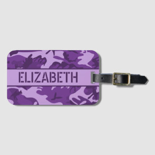 Personalized Purple Camo Luggage Tag