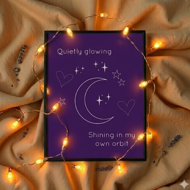 Personalized Purple Celestial Line Art Poster (Creator Uploaded)