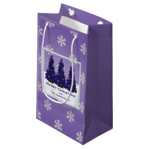 Personalized Purple Christmas Tree Gift Bag