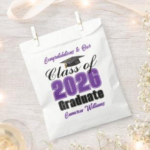 Personalized Purple Class of 2026 Graduation Party Favour Bag
