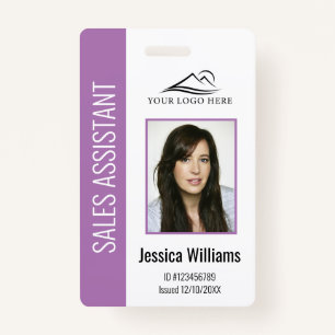 Personalized Purple Corporate Employee Security ID Badge
