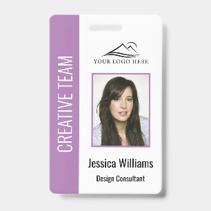 Personalized Purple Corporate Employee Security ID Badge