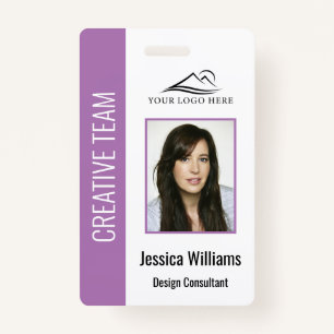 Personalized Purple Corporate Employee Security ID Badge