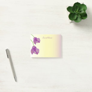 Personalized Purple Cyclamen floral Post-it Notes