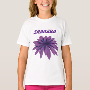Personalized Purple Daisy Flower Illustration T-Shirt