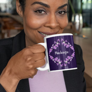 Personalized Purple Dendrobium Orchids Motif Coffee Mug