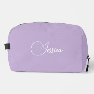 Personalized purple dopp kit