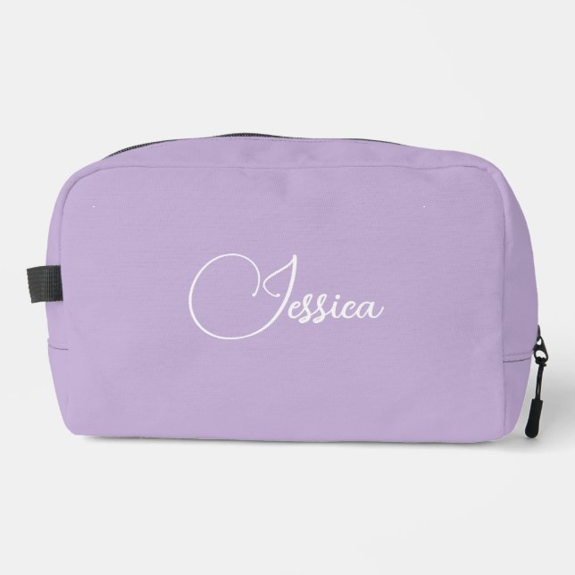 Personalized  purple dopp kit (Front)