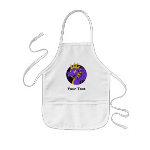 Personalized Purple dragon cartoon Kids Apron