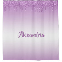Personalized Purple Dripping Glitter