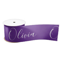 Personalized Purple Elegant Name Satin