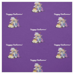 Personalized Purple Fabric Happy Halloween Witch