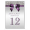Personalized Purple Faux Bow Silver Sequins