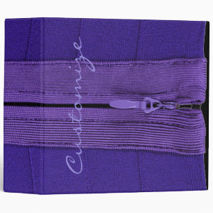 Personalized Purple Faux Zipper Binder