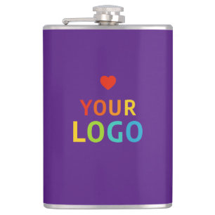 Personalized  Purple Flasks with Business Logo