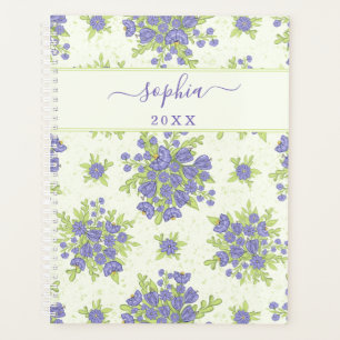 Personalized Purple Floral 2024 2025 Elegant Planner