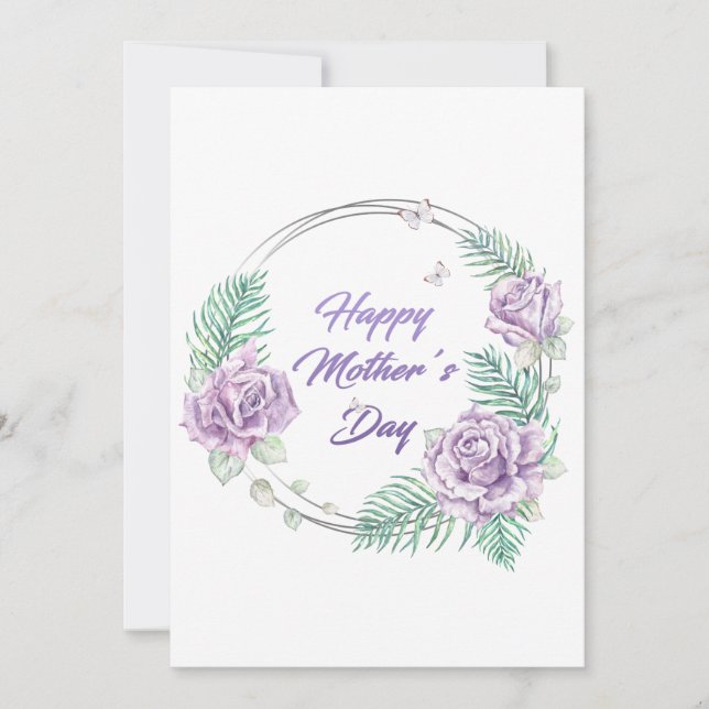 Personalized Purple Floral Happy Mother's Day Card (Front)