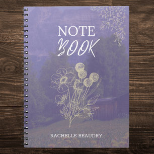 Personalized Purple Floral  Notebook