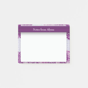 Personalized Purple Floral Pattern Post-it Notes