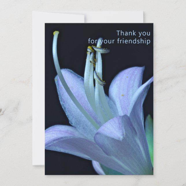 Personalized Purple Flower Close-Up Thank You Card (Front)