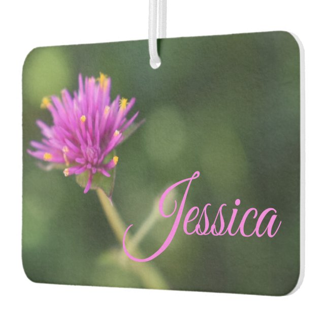 Personalized Purple Flower Nature Photography Air Freshener (Left)